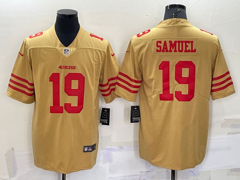 Men San Francisco 49ers 19 Samuel Yellow New 2022 Nike Limited Vapor Untouchable NFL Jersey